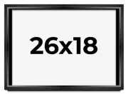 26x18 Shadow Box Frame Black | 1.25 inches Deep Real Wood Contemporary Shadowbox