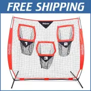 Quick Setup Football Throwing Net - 6 x 6 ft Red or Black | Perfect for Accuracy