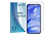 [Set of 3] Google Pixel 9a (6.3) Ultra Clear Screen Protector Film by MEZON Case Friendly, Shock Absorption (Pixel 9a, Clear)