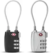 Luggage Travel Lock 3 Digital,TuoYi Set-Your-Own Combination Lock for School Gym Locker, Luggage Suitcase Baggage Locks, Filing Cabinets, Toolbox, Case,2Pcs,Silver Black Each