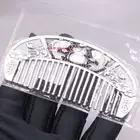 Solid 999 Fine Silver Cute Comb With Yuanbao Fish Pattern Portable Comb 3.70" L