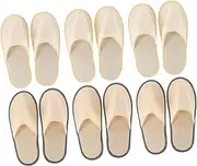 Hotel Accessories 6 Pairs Disposable Slippers Travel-friendly Non-washable Spa Slippers