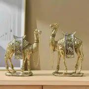 Figurine Camel Modern Resin Ornament Medium Carved Gold Novelty Free Stand Decor