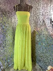 Alice + Olivia Juniper Self-Tie Strap Lemon Maxi Dress Sz 12 AUTHENTIC NWT