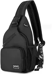 [KIMPAJIEN] Sling Bag for Men Women, Lightweight Chest bag, Adjustable shoulder straps, one shoulder or double shoulder bag, for Outdoor Sport, travelling, school, hiking, camping, shopping, etc.