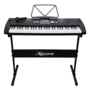 Karrera 61 Keys Electronic Keyboard Piano with Stand - Black