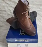 NIB Johnston & Murphy COMSTOCK Wing Tip Boot Brown 5931712 Men's Size 9 - NEW
