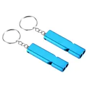 2Pcs Emergency Survival Whistle, Double Tubes Whistles Super Loud, Light Blue