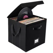 Vinyl Record Storage Album Box Case For Lp 13 Inch Linen Fabric Crate Cube Bins