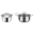 Soup Pot Milk Pot with Lid Frying Pan Saucepan Ergonomic Handle Cooking Pot