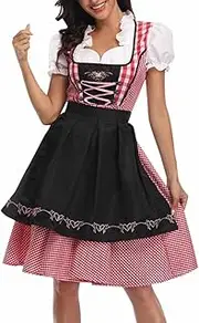[Generic] Oktoberfest Dress Women Apron Waitress Dresses Comfortable Exquisite Halloween Costume Carnival Wench Outfit Beach