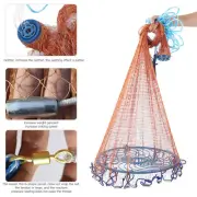 TOH 240cm Fishing Casting Net High Strength Hand Cast Net With Flying Disc MN