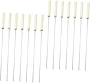 Milisten 25Pcs Durable Stainless Steel BBQ Skewers with Comfortable Handle for Grilling BBQ Cooking Tools and Family Gatherings