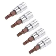 1/4-Inch Drive Bit Socket Torx T15 S2 Steel 38mm Length 5Pcs