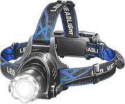 LED Rechargeable Headlamp, 800 Lumens Super Bright Head Lamp with T6 Lamp Bead & Long Endurance Rechargeable Battery, Zoom & IPX45 Head Lamps with 3 Modes for Fishing, Camping,and Repairing
