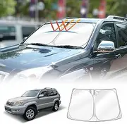X-Car WindScreen Sun Shade Compatible with Toyota Landcruiser Prado 120 Series 2003-2009 Accessories Windshield Shade Blind mesh