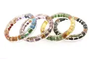 Natural Gemstone Orgone Bangle Bracelets EMF & 5G Protection FITS 7inch