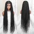 Synthetic Full Lace Frontal Wig 40In Knotless BraidingWig Pre Plucked Baby Hair