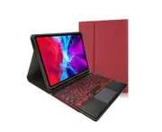 Keyboard Case with Pencil Holder and 7 Colors Touchpad Keyboard for iPad 9.7/10.2/10.5 - Red