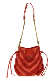 PINKO Raffia Mini Bucket Bag