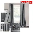 Luxury Velvet Blackout Curtains - Room Darkening, 52x120, 2 Panels, Light Grey