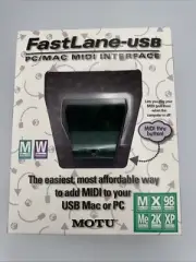 Rare In Original Box!!! MOTU FastLane 2x2 USB MIDI Interface with USB Cable