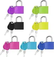 [Foyods] Luggage Locks, Pack of 7 Padlock with Keys, Small Suitcase Locks, 7 Colours, Suitcase Lock, Small with Key for Luggage, Bag, Travel Suitcase, Locker, Diary, Key Not Interchangeable