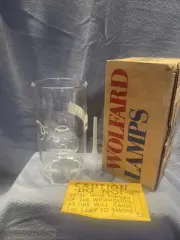 Wolfard Glassblowing Co. Classic Oil Lamp Hand Blown Vintage Glass 6" w/ Wick