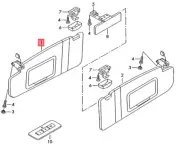 Genuine AUDI Sun Visor With Mirror And Cover Steel Grey 8H2857551AEF1 (for: Audi)