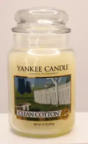 Yankee Candle Black Label CLEAN COTTON 22oz Jar Large Discontinued