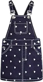 [Kidscool Space] Girls Shimmering Powder Ripped Patchwork Raw Edge Cute Jeans Overalls Dresses