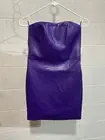 Revolve Generation Love Yazin Vegan Leather Dress XS Amethyst Strapless Stretchy