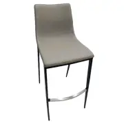 2 x Grey Bar Stools Chairs Kitchen Cafe Seats Home Office Living Room AU STOCK