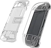 2 in 1 Crystal Clear Protective Back Case Shell for Steam Deck Game Console