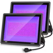 600W 2 Pack LED Black Light,395nm to 405nm LED UV Blacklight, IP66 Waterproof...
