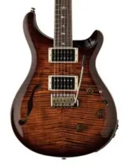 PRS SE Custom 24 Semi Hollow Piezo Electric Guitar - Orange Tiger Smoke Burst
