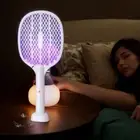 Handheld Fly Swatter Portable Mosquito Trap Lamp 2 in 1 Bug Zapper Bedroom