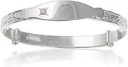 Designer Inspirations Boutique ® 6MM Wide Pink Cubic Zirconia (CZ) Plain Expanding/Expandable Baby Bangle Bracelet - 925 Sterling Silver - Available in 3 Sizes