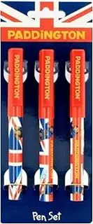 3x Union Jack Flag with Paddington Bear Movie Ballpen Set Gifts and Stationery