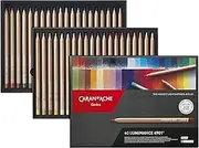 Caran Dache Cardboard Box with 40 Assorted Colours, White
