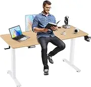 Electric Standing Desk, Adjustable Height Stand up Desk,160 X 70cm Splice Board Adjustable Desk with Memory Controller,Gaming Writing Study Bedroom Rising Desks (Burlywood, 160 x 70cm)
