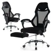 Costway Office Chair Mesh Seat High Back w/Height-Adjustable Footrest Black