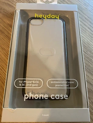 heyday Apple iPhone SE (2nd gen)/8/7/6s/6 Clear Case with Bumper Frame Black NIB