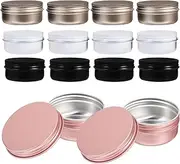 Alipis Aluminum Cream Jar Storage Boxes 20pcs Mini Tin Boxes Lids Travel Cosmetics Tin Jewelry Organizer Diy Candle Making Empty Candle Jars Pink
