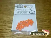 20 PACK ORANGE 7/32" 5.5mm HARELINE PLUMMETING TUNGSTEN BEAD HEADS - NEW
