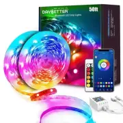 50ft Bluetooth LED Strip Lights,Color Changing Music Sync with Remote Control