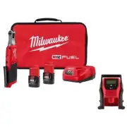 Milwaukee Cordless Ratchet Kit 1/4" 12V Li-Ion Brushless w/ Compact Inflator