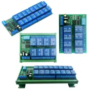 DC12V 8 16 Ch RS485 Relay Module Modbus RTU PLC Expaning Board DIN Rail Case