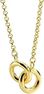 [PINKFAITH] Two Interlocking Infinity Double Circles Women Girls Pendant Necklace Rolo Chain Infinity Ring Interlocking Friendship Sister Mother Daughter Dainty Minimalist Jewelry Gifts BFF