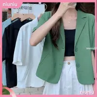 在飛比找蝦皮購物優惠-❤niuniu女装❤大尺碼西裝外套 短袖西裝外套 夏季外套 